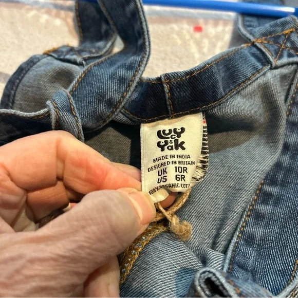Lucy & Yak Denim Dungarees Jumpsuit Sz 6 ORGANIC LOOSE FIT Y2k Overalls New - Picture 3 of 7
